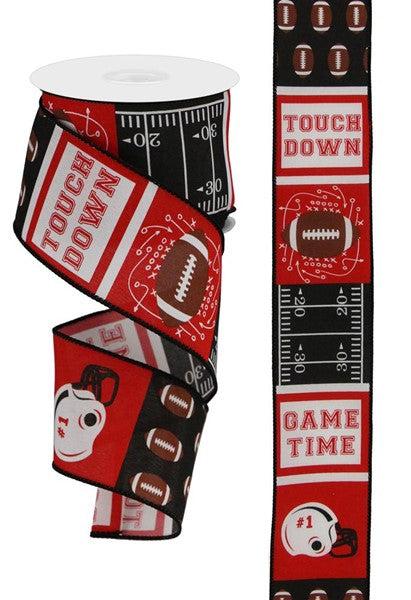 2.5" x 10yds Football Block Ribbon