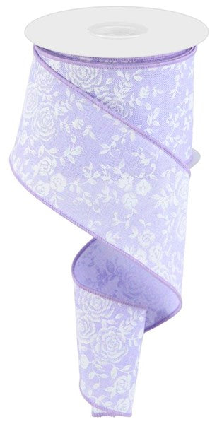2.5" x 10yd Mini Rose On Royal