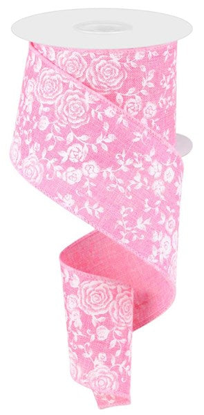 2.5" x 10yd Mini Rose On Royal
