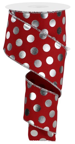 2.5" x 10 yd Metallic Polka dots