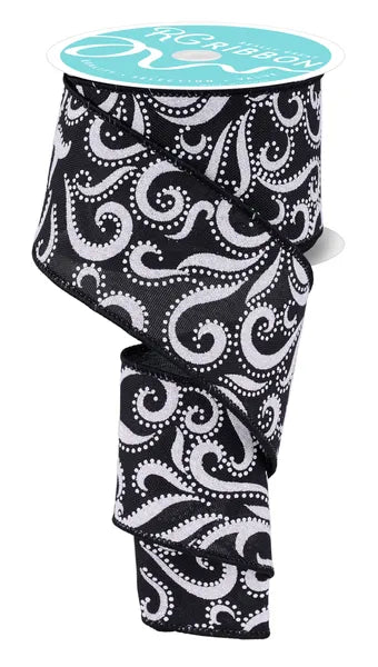 2.5" x 10 yd Swirls w/ Dots