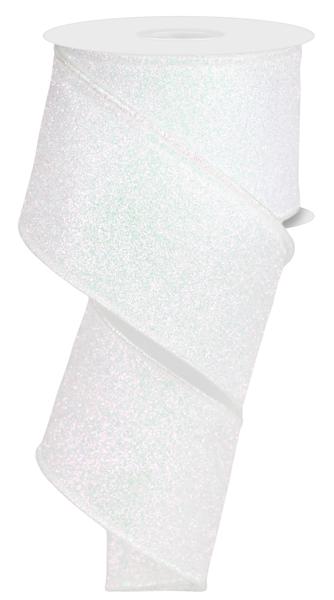 10 Yd White Glitter on Fabric