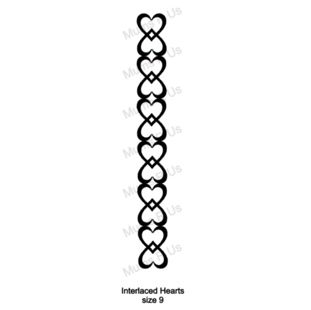 Size 9(1 5/16") Interlaced Hearts Imprinted Ribbon