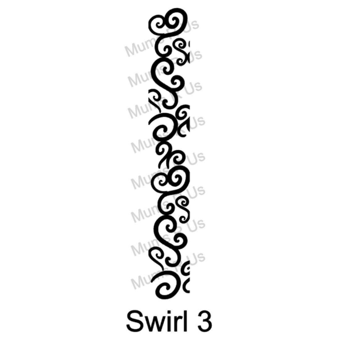100 Yd Roll Size 9(1 5/16") Swirl 3 Imprinted Ribbon
