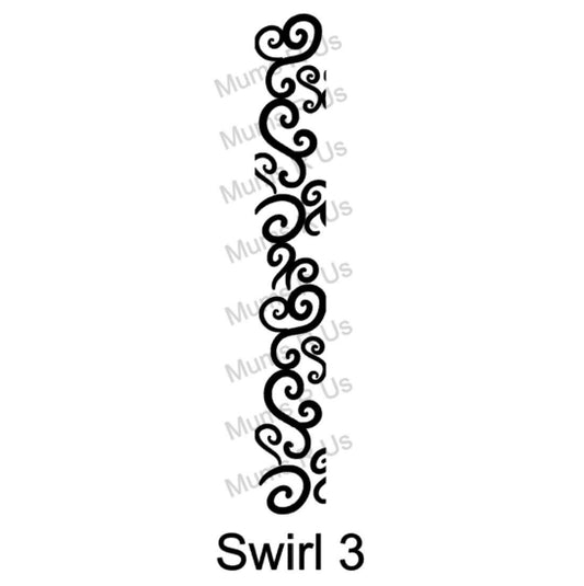 100 Yd Roll Size 9(1 5/16") Swirl 3 Imprinted Ribbon