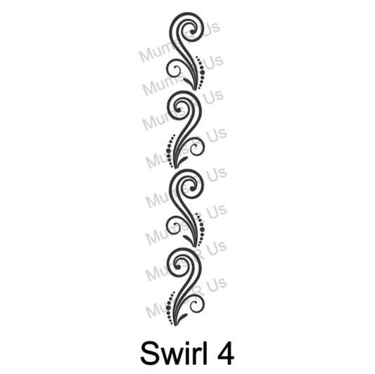 25 Yd Roll Size 9(1 5/16") Swirl 4 Imprinted Ribbon