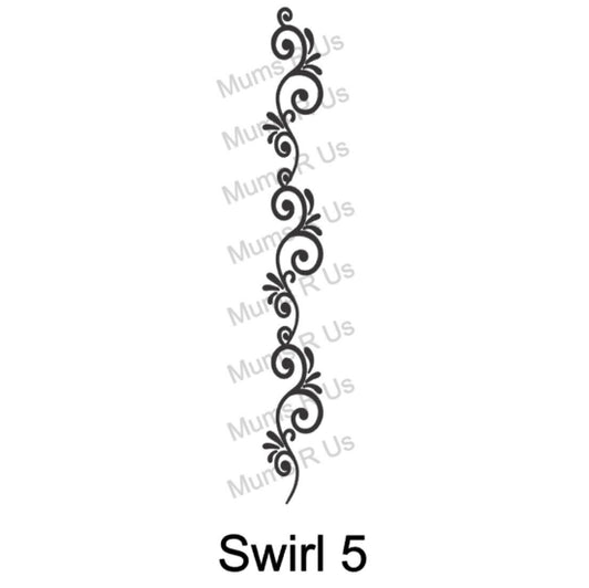 25 Yd Roll Size 9(1 5/16") Swirl 5 Imprinted Ribbon