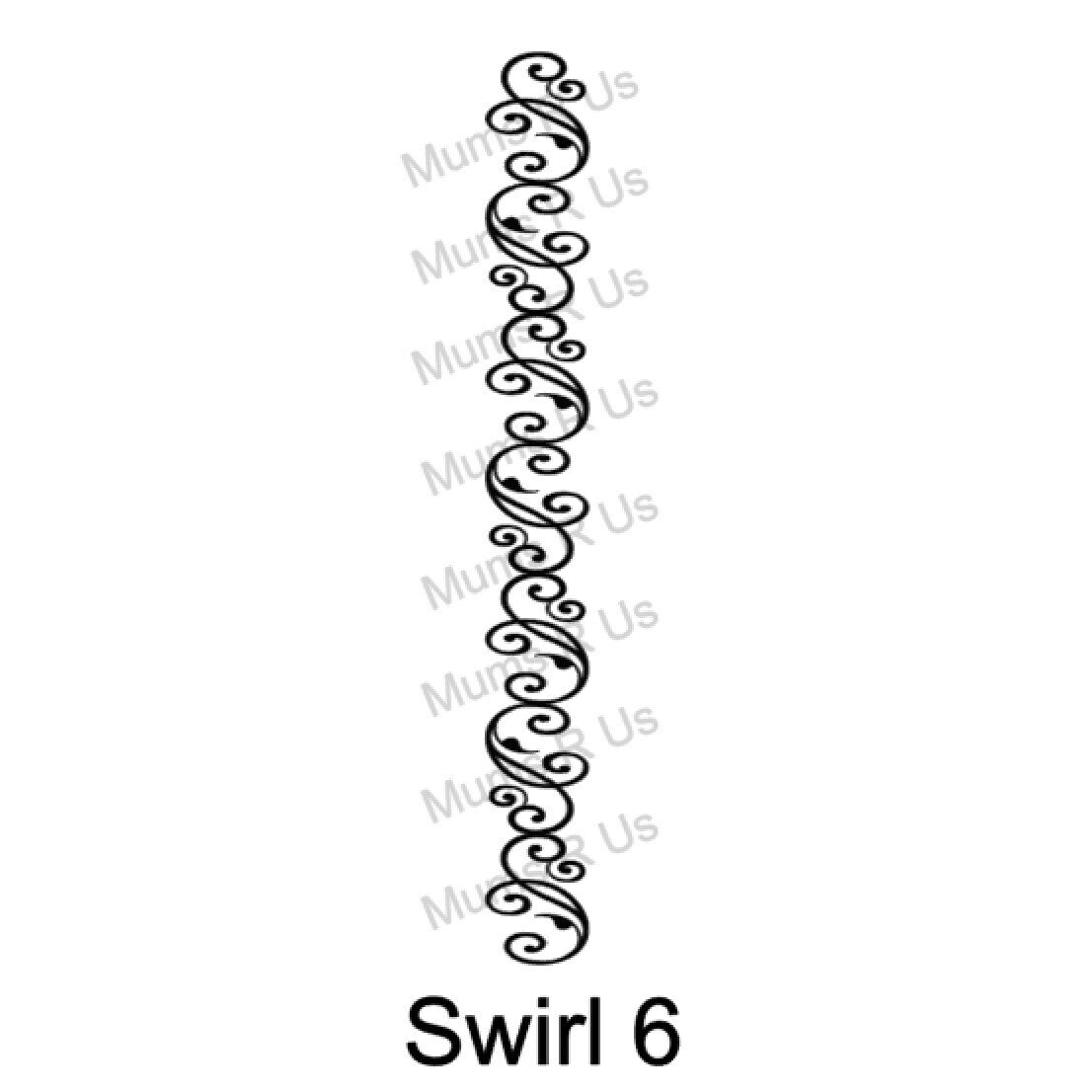 25 Yd Roll Size 9(1 5/16") Swirl 6 Imprinted Ribbon