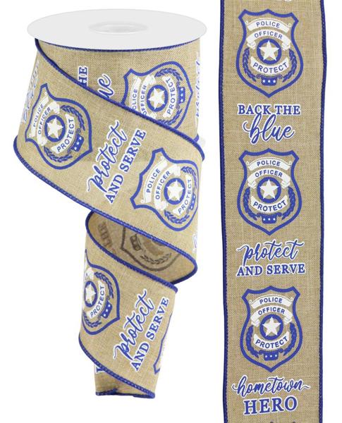 2.5" x 10yd Police Badge On Royal