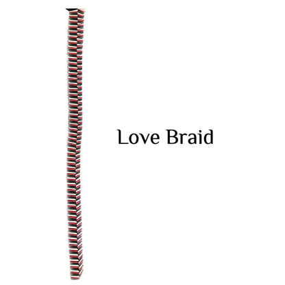 Mum Length Love Braid w/ Silver Diamond Dust
