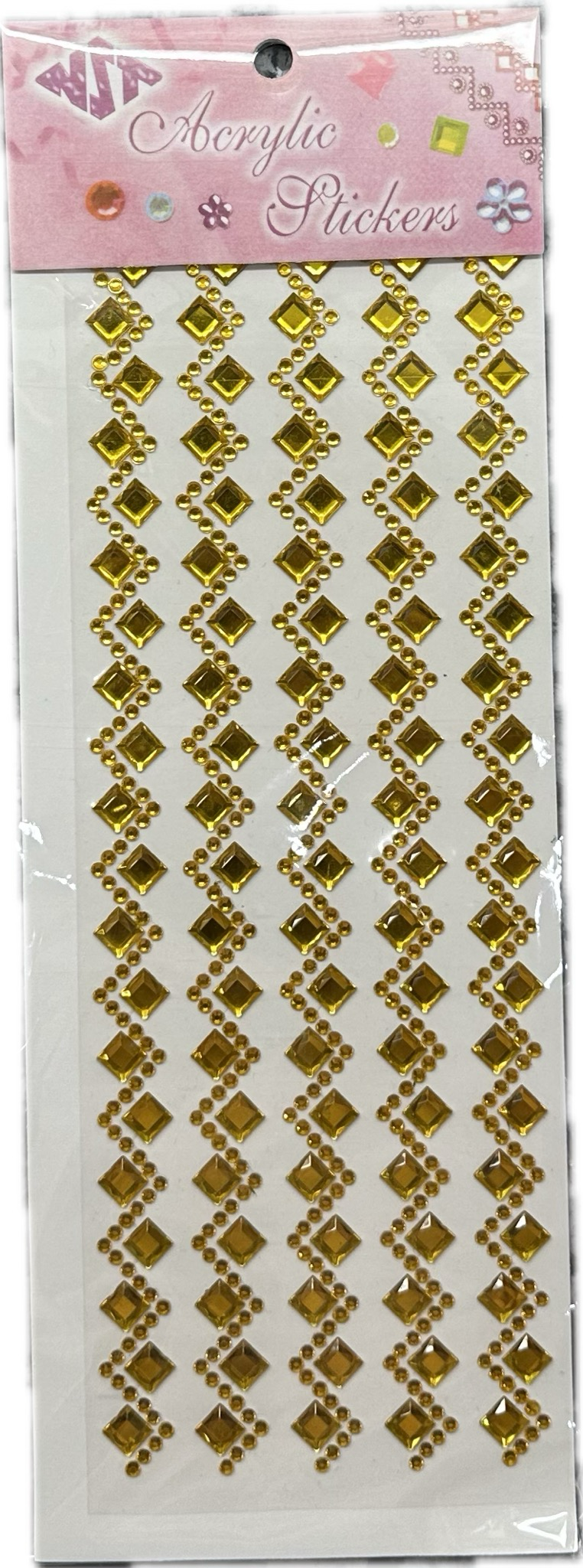 16mm Waved & Square Gemstone Sticker