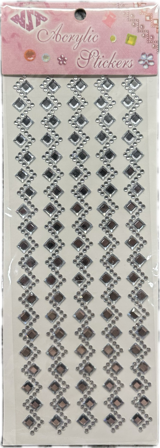 16mm Waved & Square Gemstone Sticker